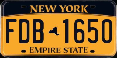 NY license plate FDB1650