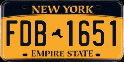 NY license plate FDB1651