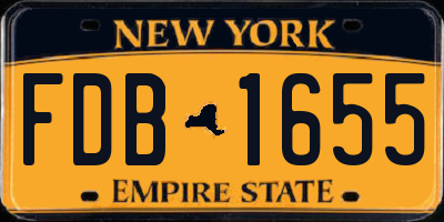 NY license plate FDB1655