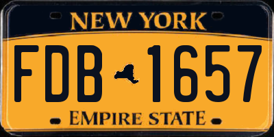 NY license plate FDB1657