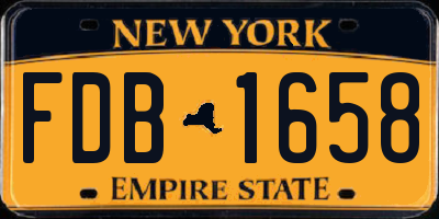 NY license plate FDB1658