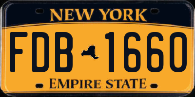 NY license plate FDB1660