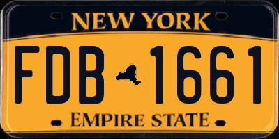 NY license plate FDB1661