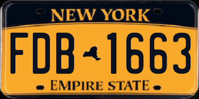 NY license plate FDB1663