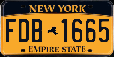 NY license plate FDB1665