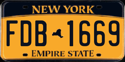 NY license plate FDB1669
