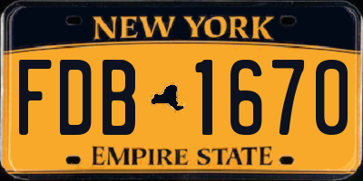 NY license plate FDB1670