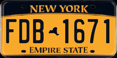 NY license plate FDB1671