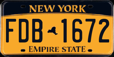 NY license plate FDB1672