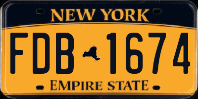 NY license plate FDB1674