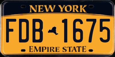 NY license plate FDB1675