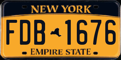 NY license plate FDB1676