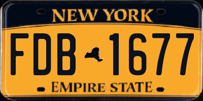 NY license plate FDB1677