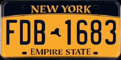 NY license plate FDB1683
