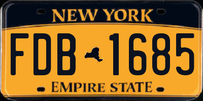 NY license plate FDB1685