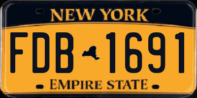 NY license plate FDB1691