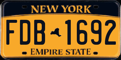 NY license plate FDB1692