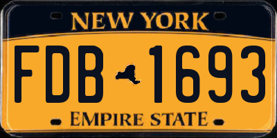 NY license plate FDB1693