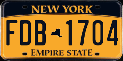 NY license plate FDB1704