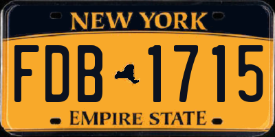 NY license plate FDB1715