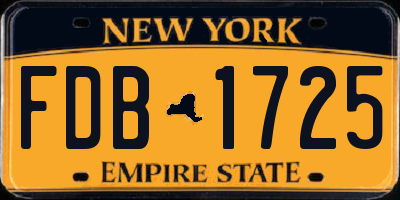NY license plate FDB1725