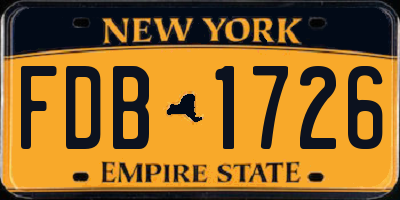 NY license plate FDB1726
