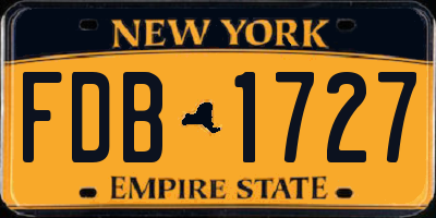 NY license plate FDB1727
