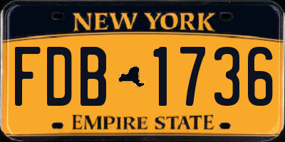 NY license plate FDB1736