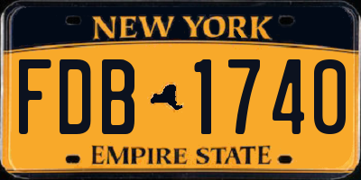 NY license plate FDB1740