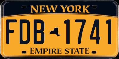 NY license plate FDB1741