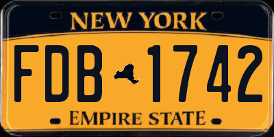 NY license plate FDB1742