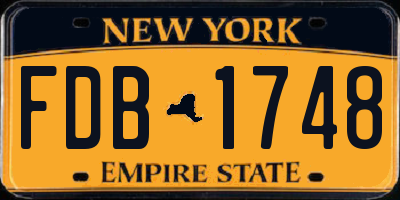 NY license plate FDB1748