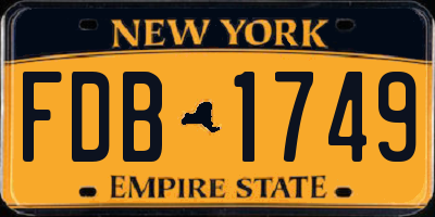 NY license plate FDB1749