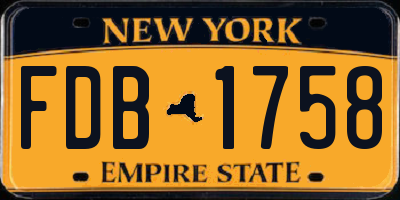 NY license plate FDB1758