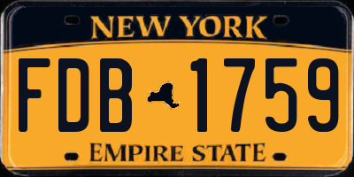NY license plate FDB1759