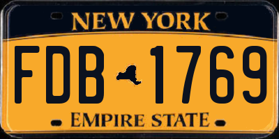 NY license plate FDB1769