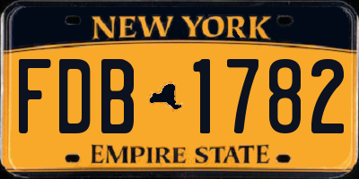 NY license plate FDB1782