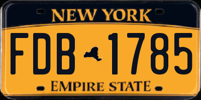 NY license plate FDB1785