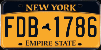 NY license plate FDB1786