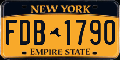 NY license plate FDB1790