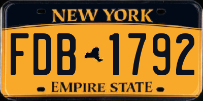 NY license plate FDB1792