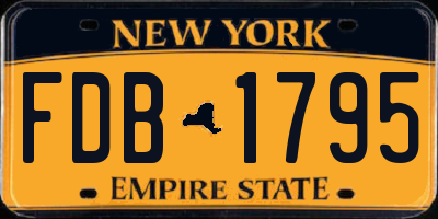 NY license plate FDB1795