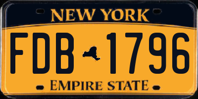 NY license plate FDB1796