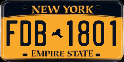 NY license plate FDB1801