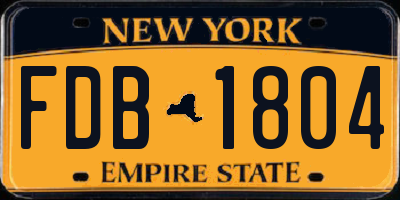 NY license plate FDB1804