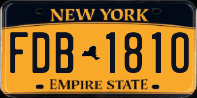 NY license plate FDB1810