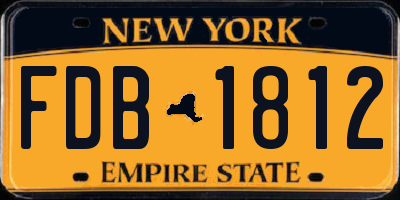 NY license plate FDB1812