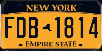 NY license plate FDB1814