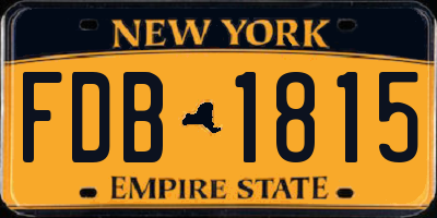 NY license plate FDB1815