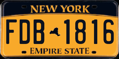 NY license plate FDB1816